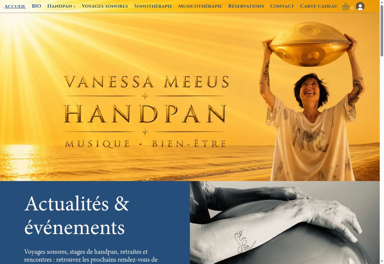 Accueil authentique du site de Vanessa Meeus