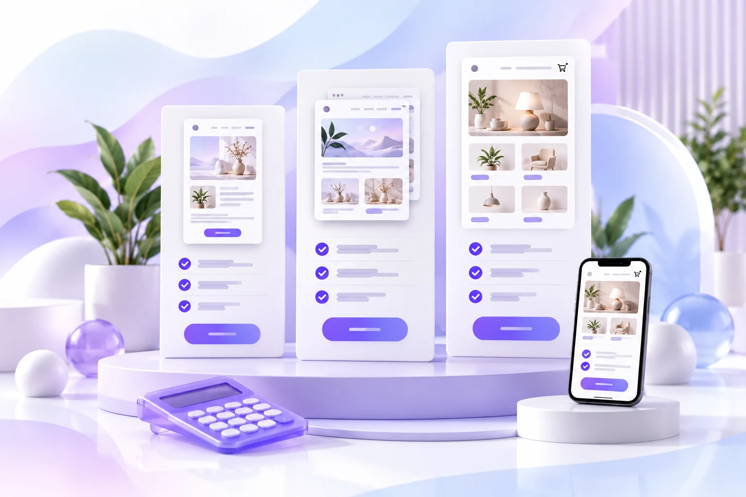 Illustration conceptuelle : comparaison de trois formules de création web